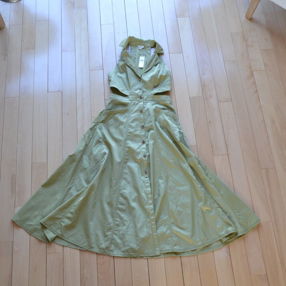 NWT Anthropologie Pilcro Fit and Flare Sleeveless Maxi Dress Size 8 Green